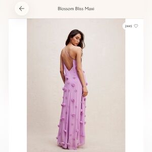 Free People Lavender Pom-Pom Backless Maxi Dress